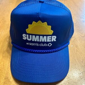 Summer at Sam’s Club blue snap back ball cap trucker hat
